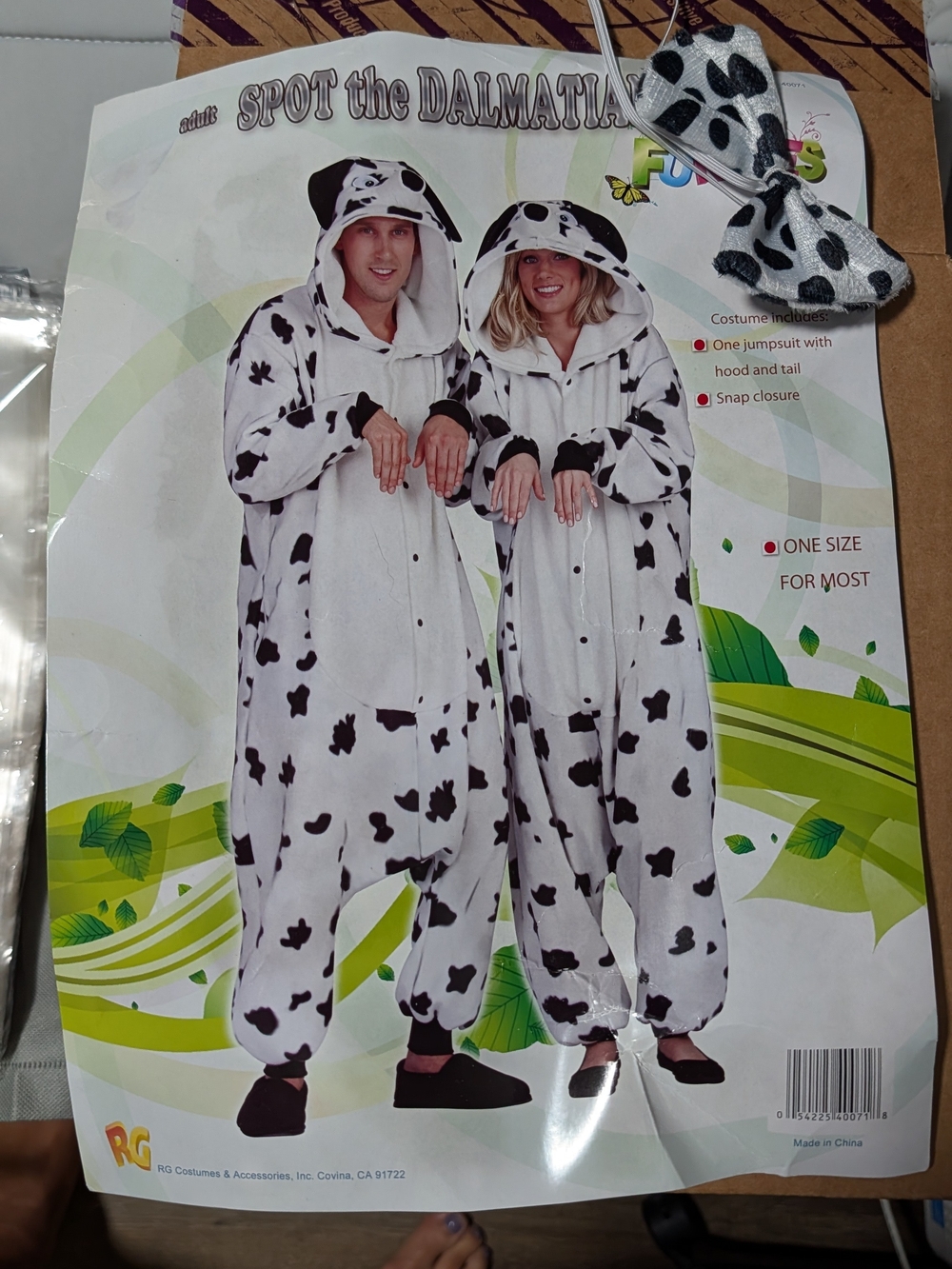 Spot the Dalmatian Adult Oversized Costume Onesie - White with Black Spots
